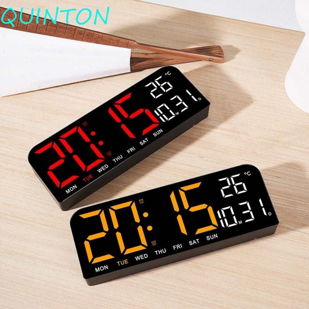 QUINTON LED Digital Wall Clock, Temperature Display Date Week Large ...