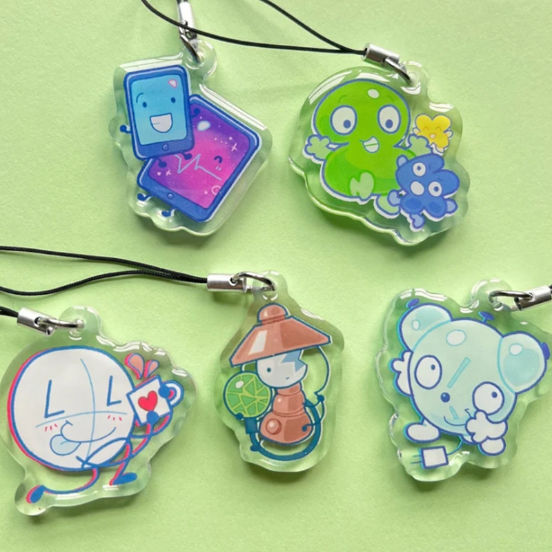 Object Show Inspired Acrylic Kawaii Phone Charms | BFDI TPOT Inanimate ...