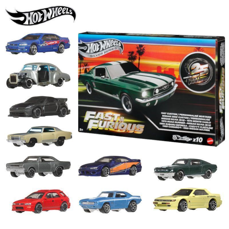 Hot Wheels Fast & Furious 10 Car Pack Box Set 25th Anniversary