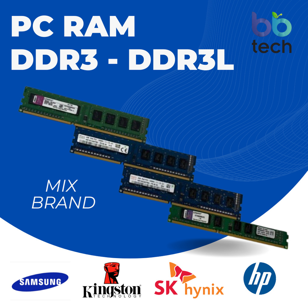 PC/Desktop and Laptop RAM DDR3 / DDR3L – Mix Brand (Samsung, Kingston ...