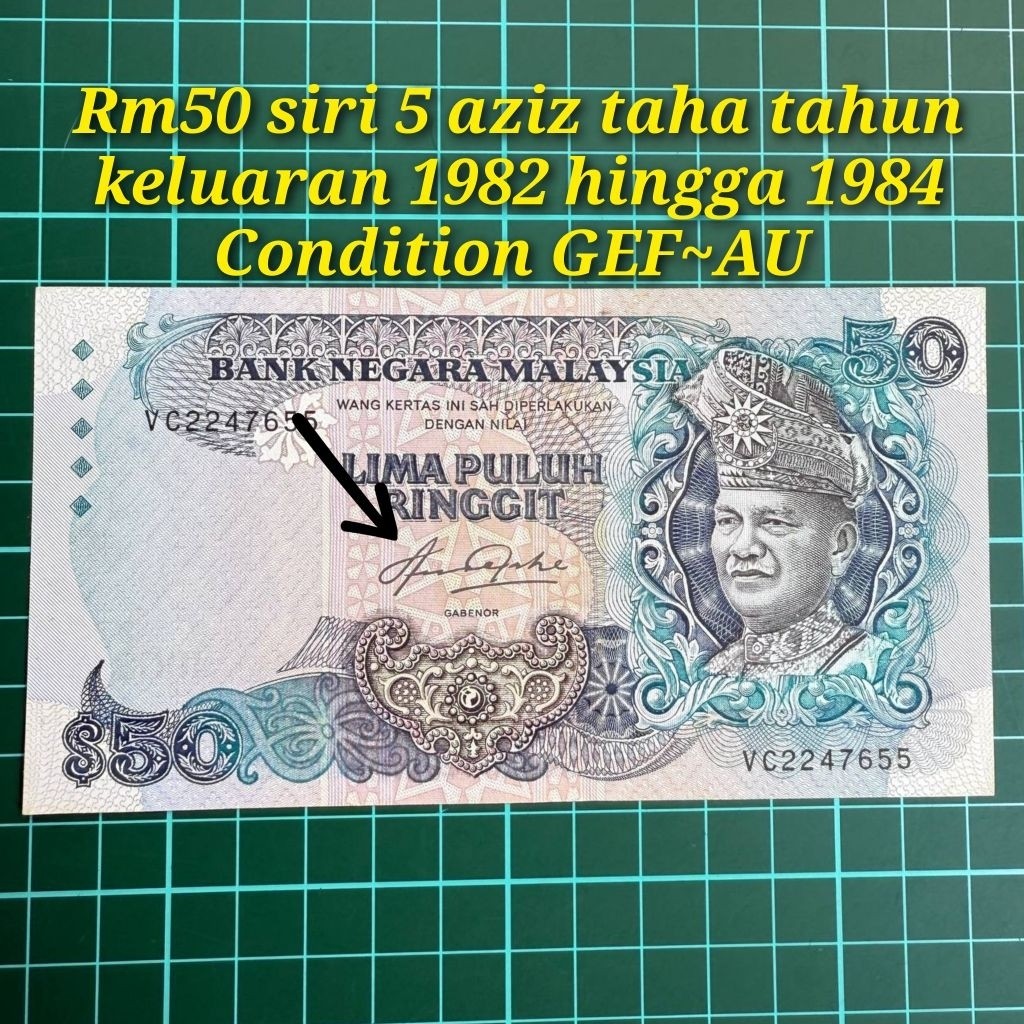 A655 rm50 siri 5 aziz taha duit kertas lama rm50 lama duit Malaysia ...