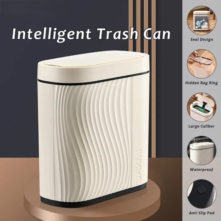 Intelligent Trash Bin Smart Trash Can with Lid Automatic Touchless ...