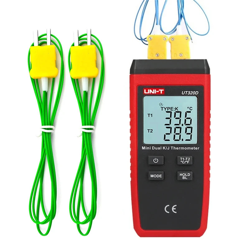 UNI-T UT320A UT320D Termometer Digital Mini Dwi Sentuhan Termokopel ...