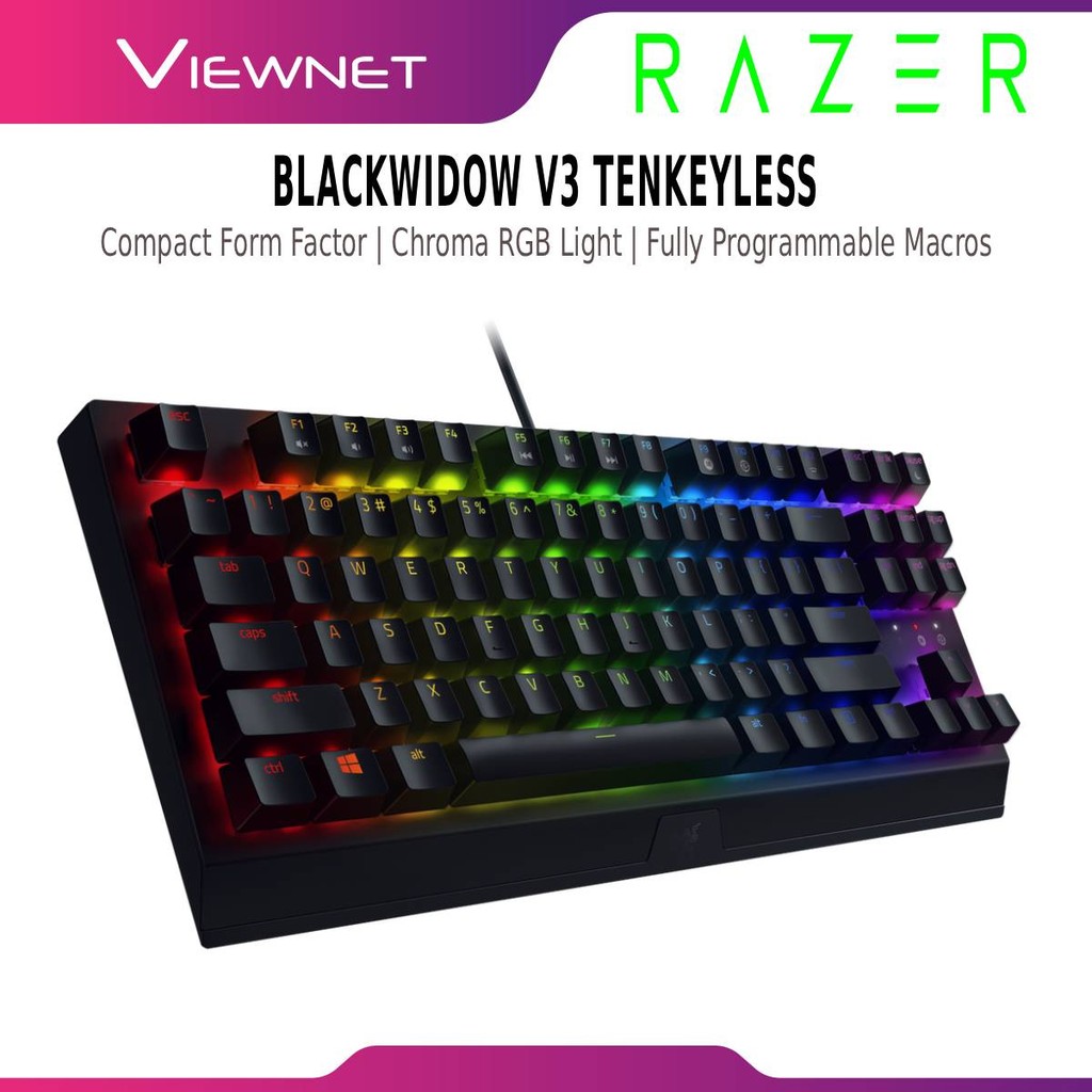 RAZER BLACKWIDOW V3 TENKEYLESS MECHANICAL GAMING KEYBOARD WITH CHROMA ...