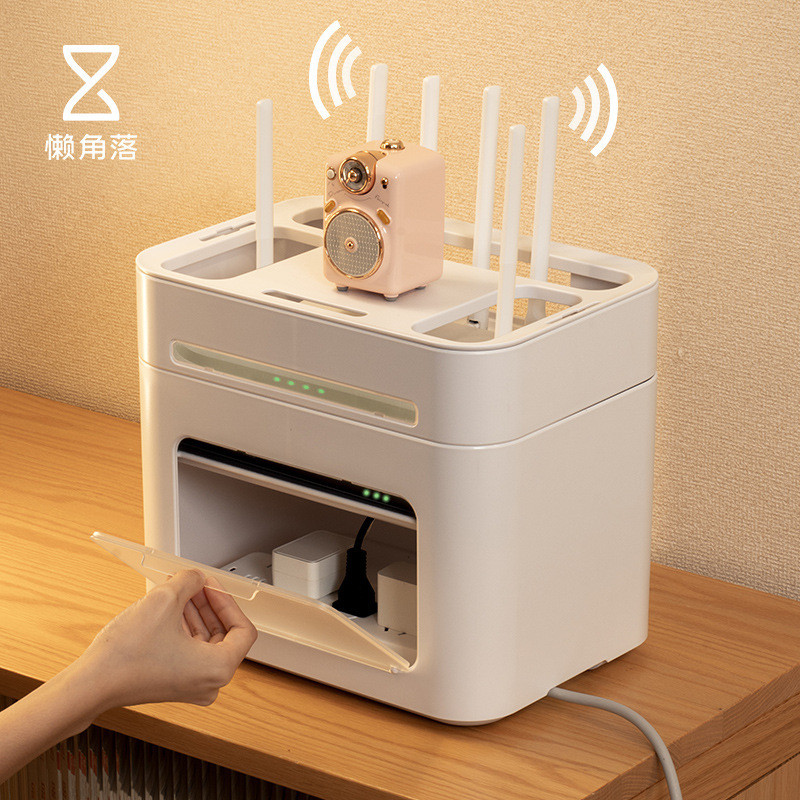 Lazy Corner Router Storage Box wifi TV Top Box Wire Socket Organizer ...
