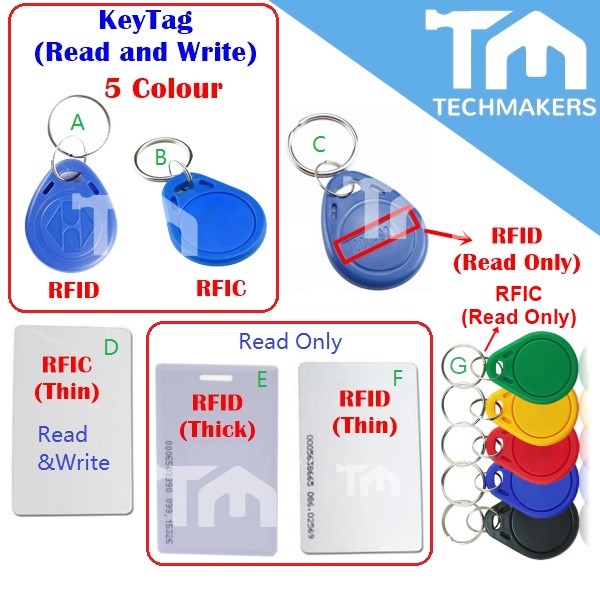 Read/Write RFID (125KHZ) / RFIC (13.56MHz ) Access Card Thick/Thin Key Tag Token Card Proximity Key Chain Keytag