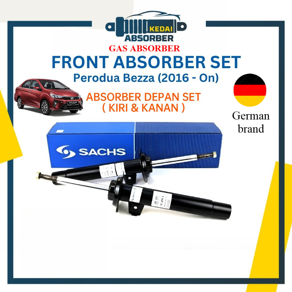 PERODUA BEZZA 2016-NOW ZF SACHS GAS SHOCK ABSORBER SET (DEPAN / LEFT ...