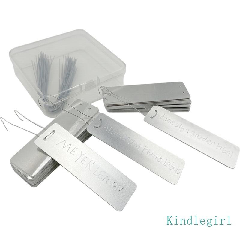 KING 100Pcs Plant Labels Aluminum Tree Labels Double-Sided Write On ...