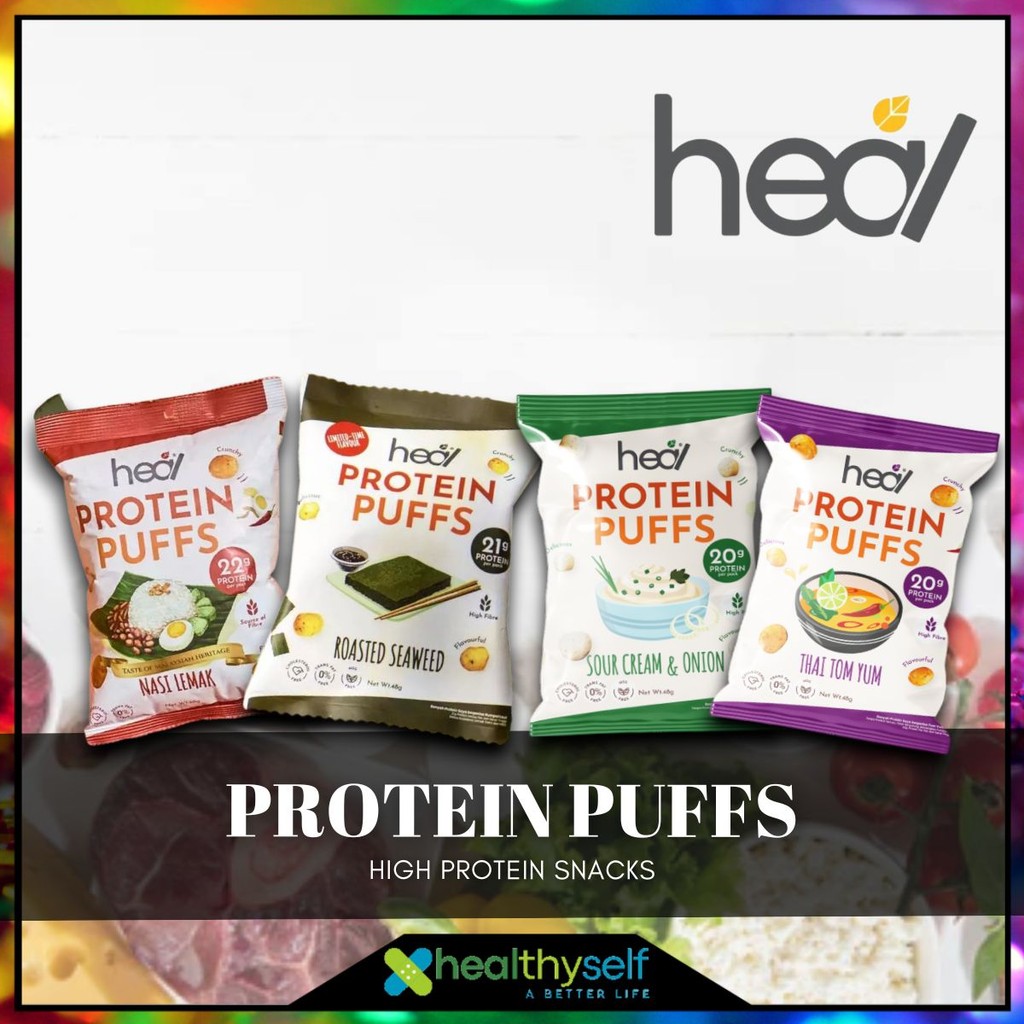 HEAL PROTEIN PUFFS High Protein High Fibre Healthy Guilt Free Snacks ...