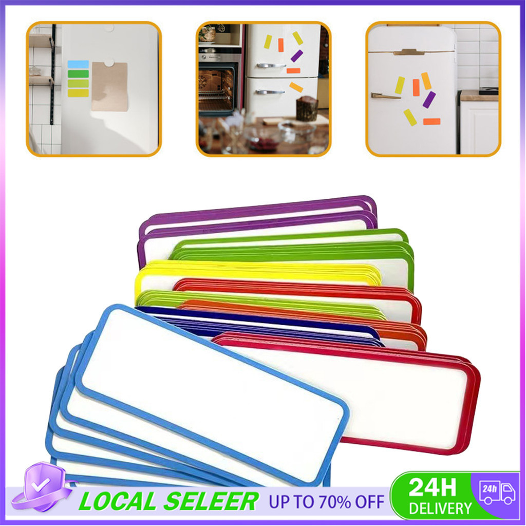 27Pcs Erasable Magnetic Label Card Name Tags Colored Fridge Magnetic ...