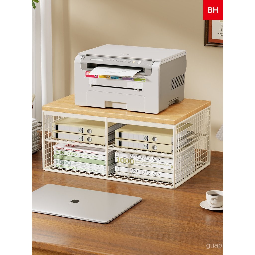 Office Printer Shelf Desktop Layered Shelf Work Position File Storage ...
