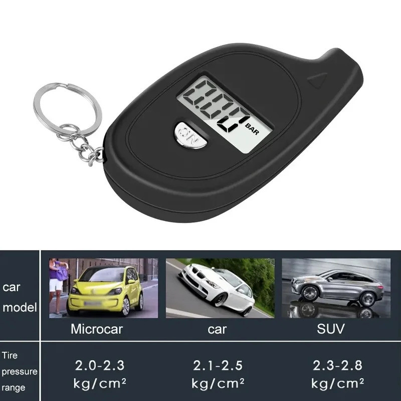 Car Tire Air Pressure Tester Meter Tire Gauge Digital LCD Display Auto ...