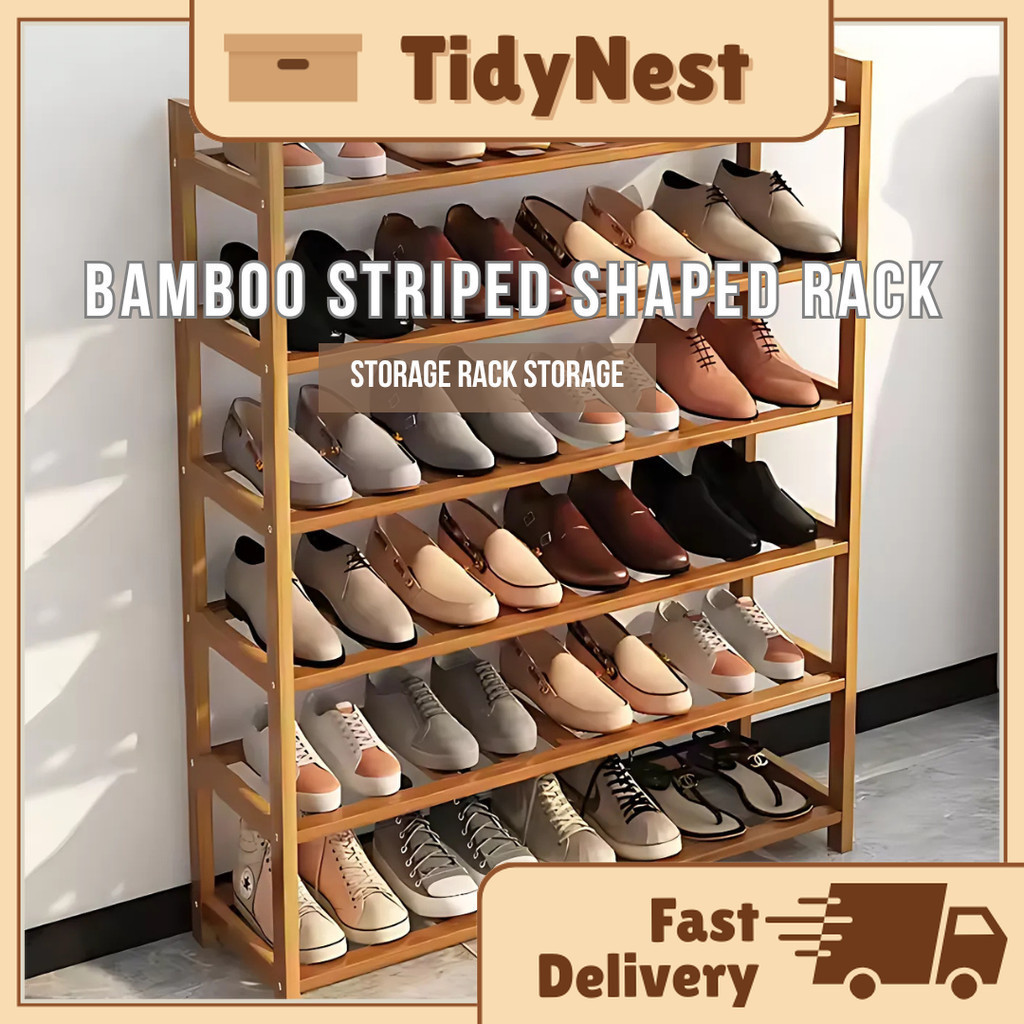 CASA【 Bamboo Shoe Rack】 Shoe Cabinet Storage Rack/ Rak Kasut Kayu ...