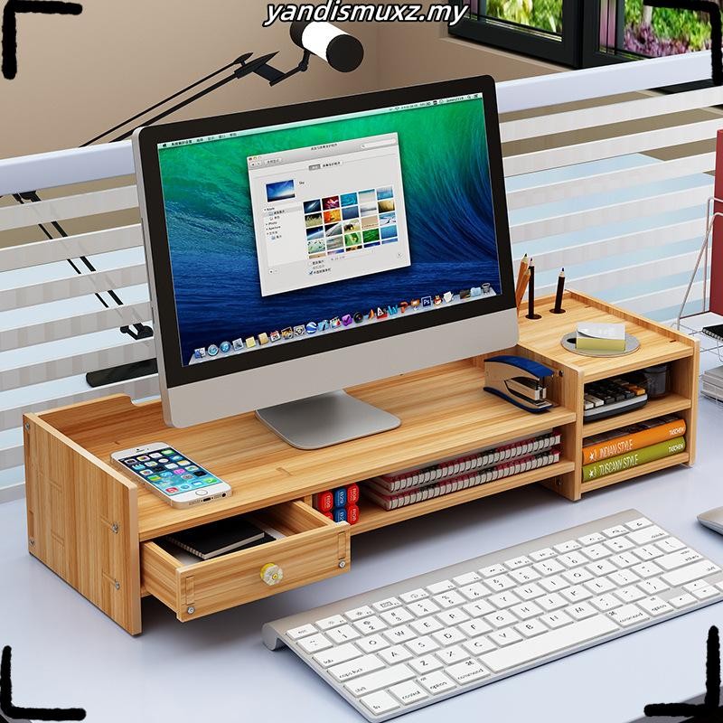 Decco Home Deco Computer Monitor Booster Rack Wooden Office Desk ...
