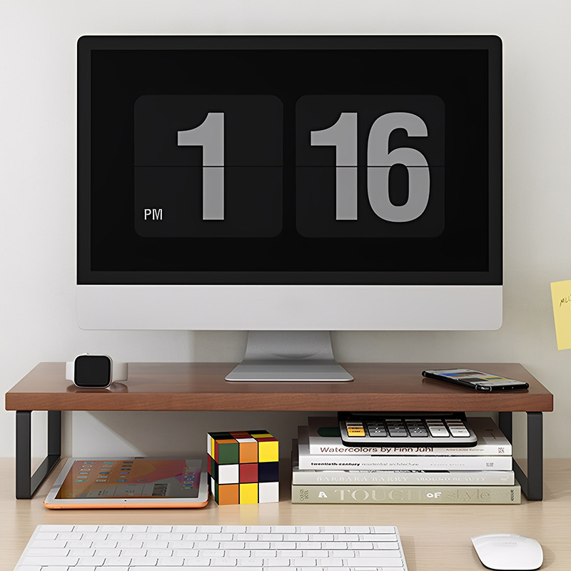 Batik Wood Desktop Monitor Lifting Stand Base Computer Screen Height ...