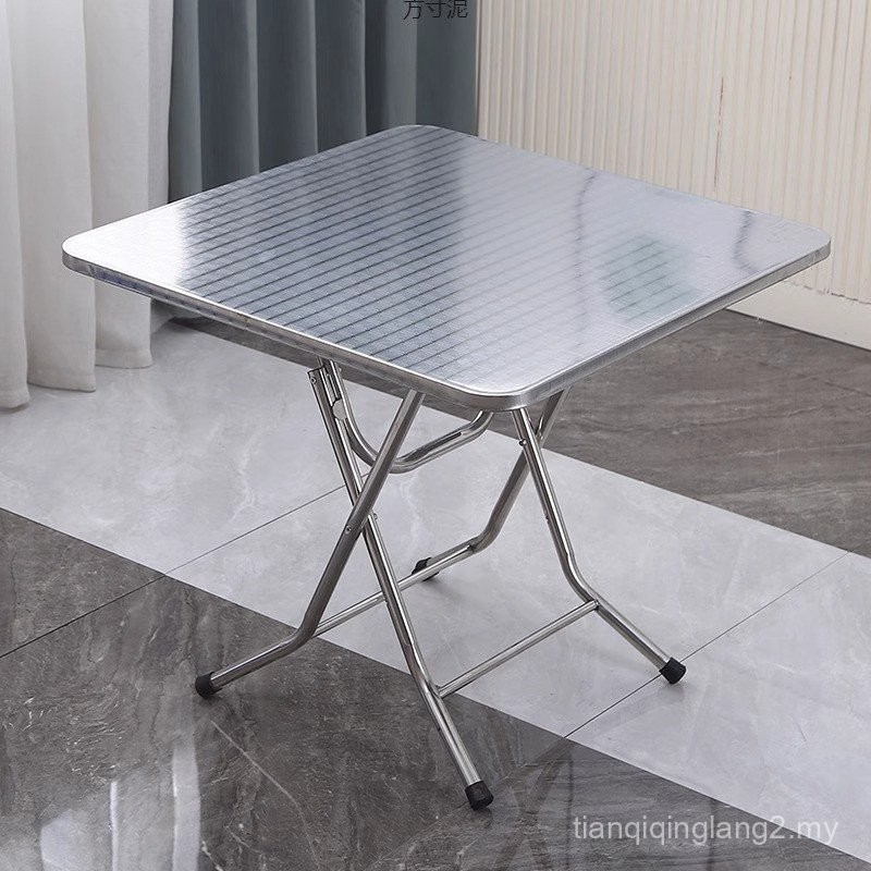 Stainless Steel Dining Table Household Eating Foldable Table Small ...