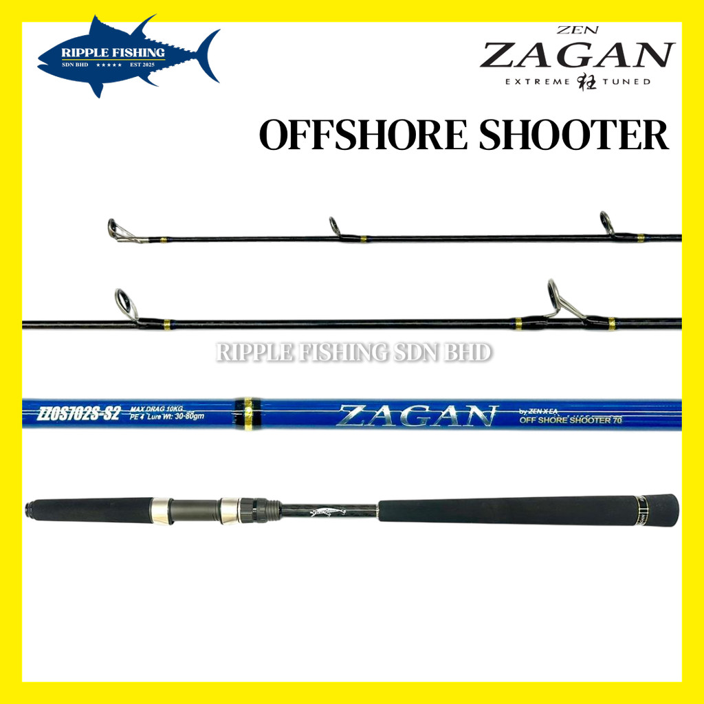 ZEN ZAGAN Offshore Shooter Stage 2 70/76 Popping Spinning Rod Cast Game ...