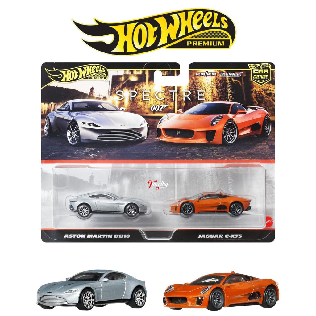 Hot Wheels Premium 2 Pack Aston Martin DB10 Vs Jaguar C-X75 Spectre 007 ...