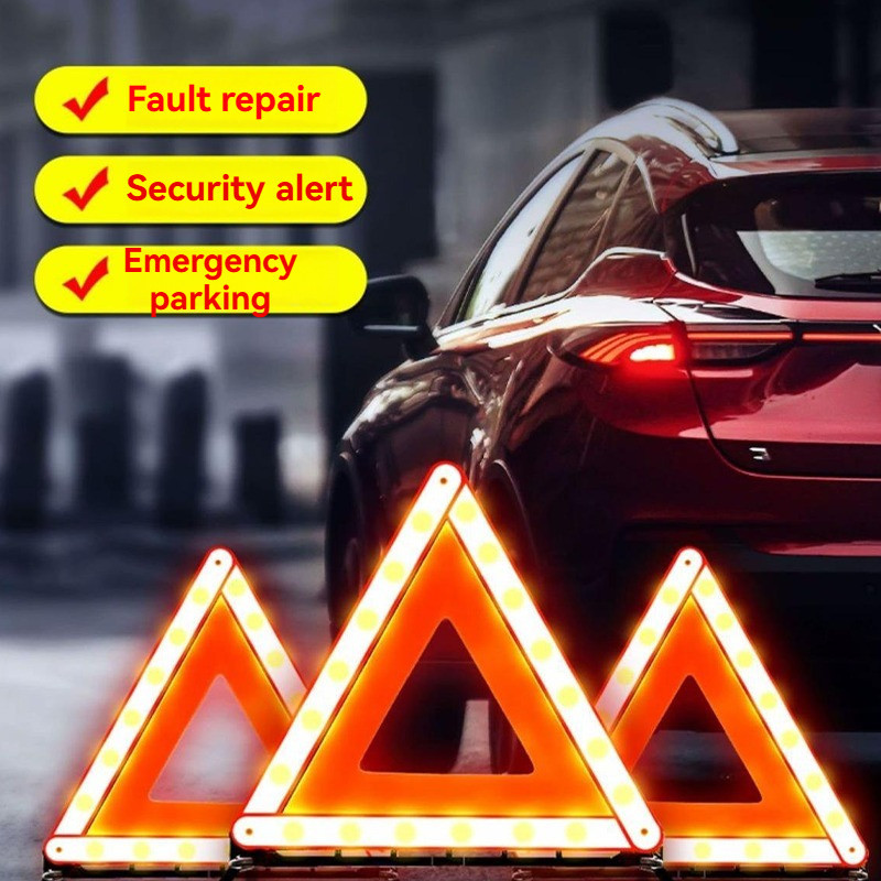 Car Warning Triangle Stand Emergency Parking Sign Reflective Tripod ...