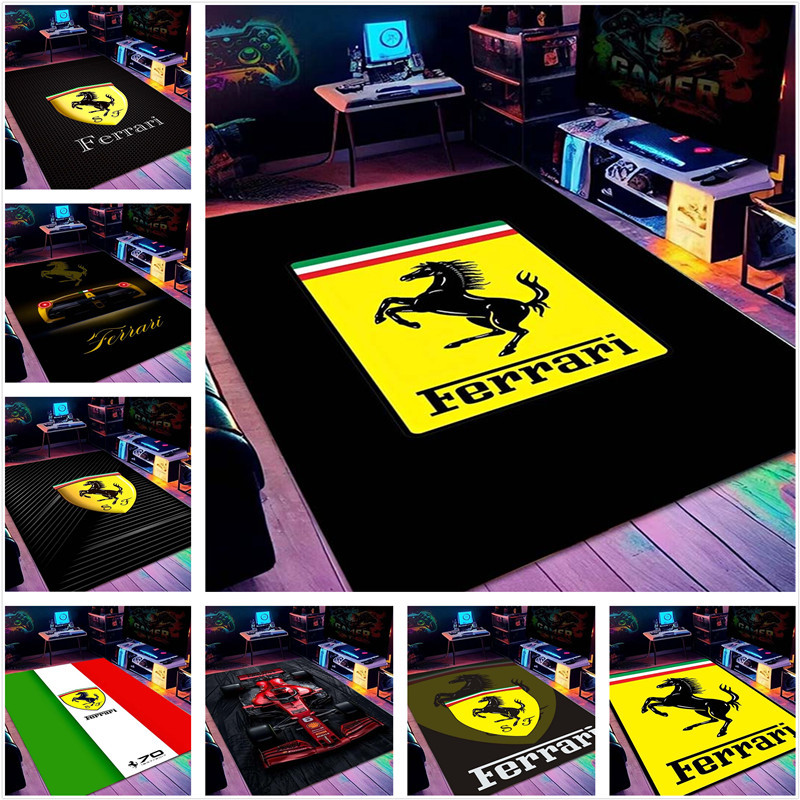 Fashion car supercar Ferrari logo racing simulator 3D printed carpet ...