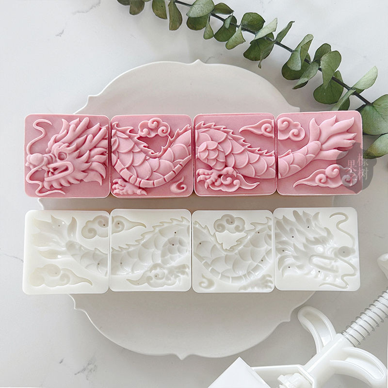 Dragon Pattern Mid-Autumn Mooncake Mold/National Trendy Palace Style ...