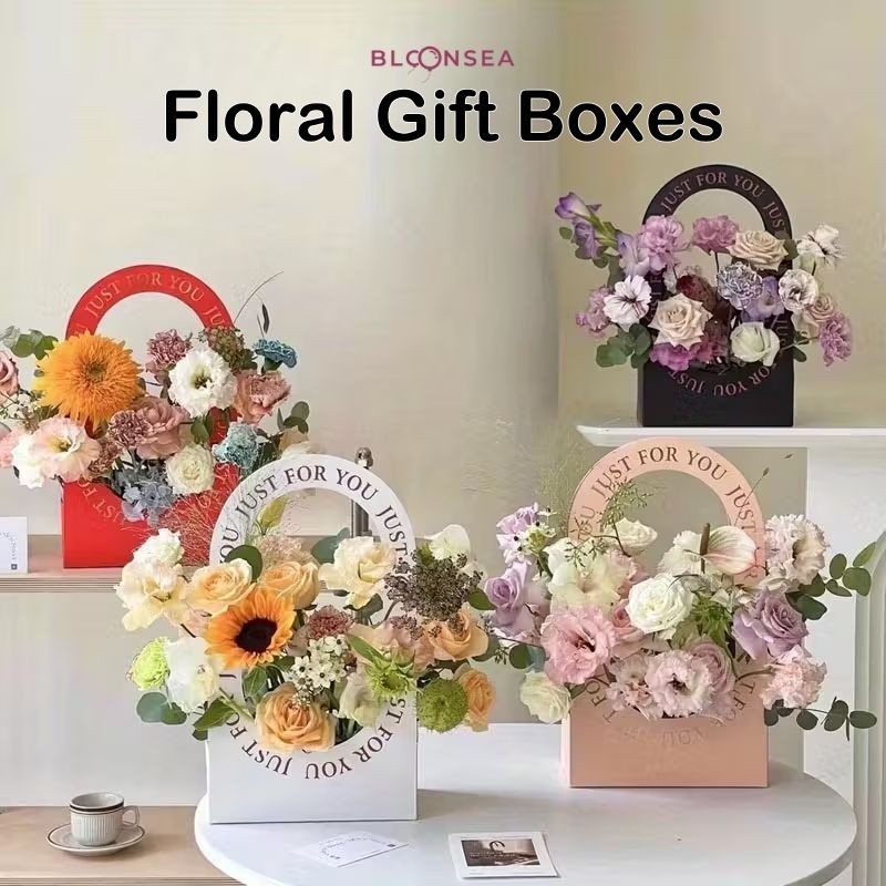 Floral Gift Boxes Flower Bag Just For You With Love & You Are My ...