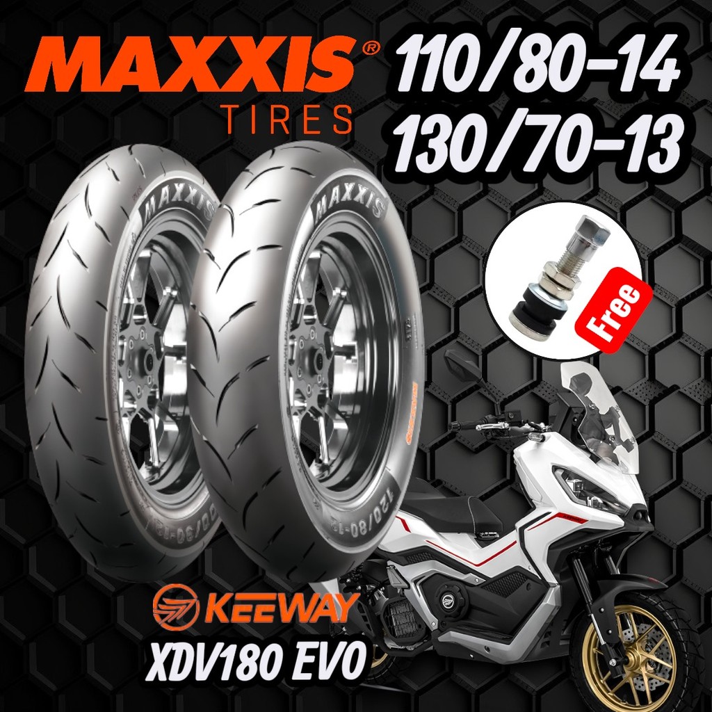Maxxis Tayar Keeway Xdv180 Evo 110/80-14 & 130/70-13 Maxxis Victra ...