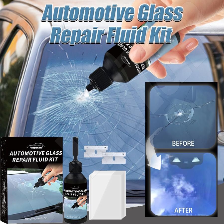 Windshield Repair Kit Glass Repair Liquid for Windshield Tools Included ...