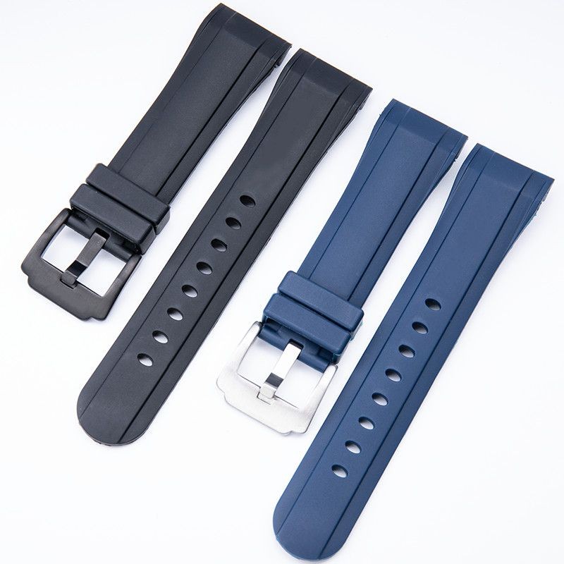 With logo With Label Natural Silicone Rubber Watch Strap 24mm Adapt to ...