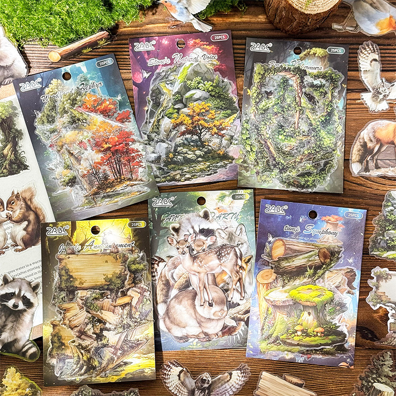 25 Pcs Vintage Green Filed Series PET Stickers Journal Deco DIY ...