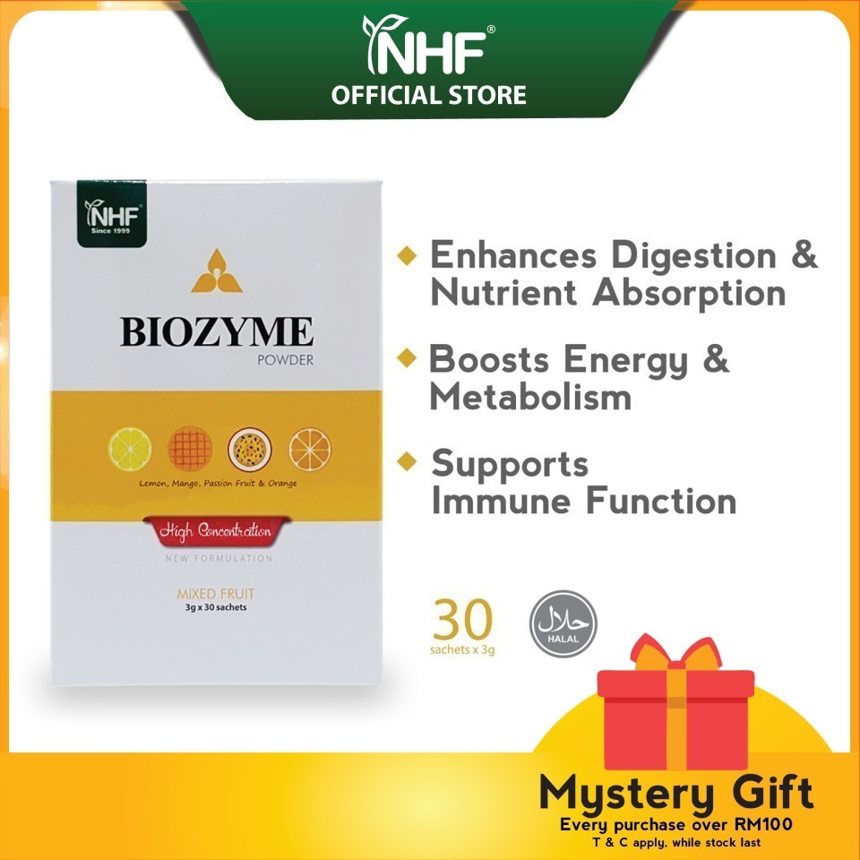 NHF Biozyme - Natural Digestive Enzymes, Reduce Bloating, Improve ...