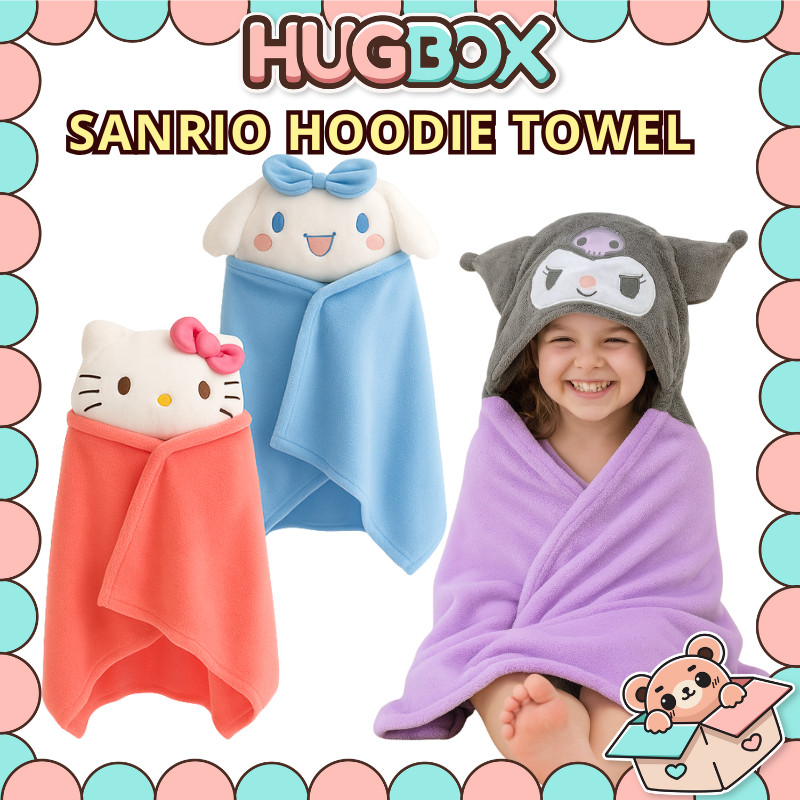 HugBox Sanrio Towel Tuala Mandi Budak Kuromi Towel Cinnamoroll Blanket ...