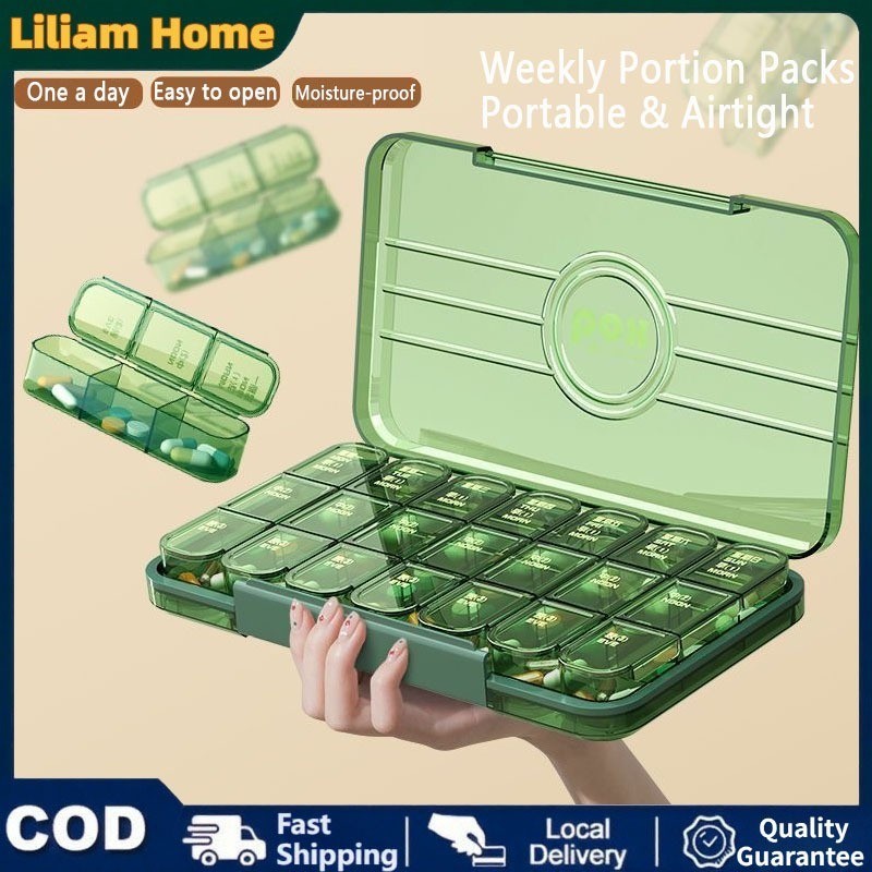 Travel Size Portable Weekly Medicine Box 7 Days Pill Medicine Box ...