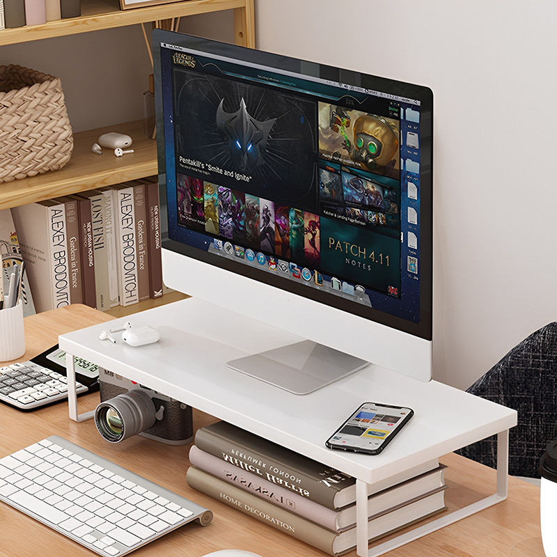 Batik Wood Desktop Monitor Lifting Stand Base Computer Screen Height ...