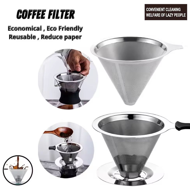 Coffee Filter Large Reusable Stainless Paperless Pour Over Coffee Maker ...