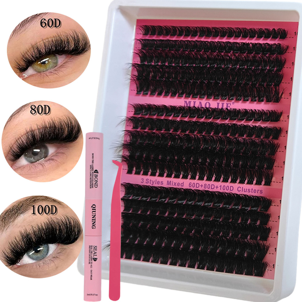 Lash Clusters Lashes Kit Fluffy 3D Curl Wispy Individuals Eyelash ...
