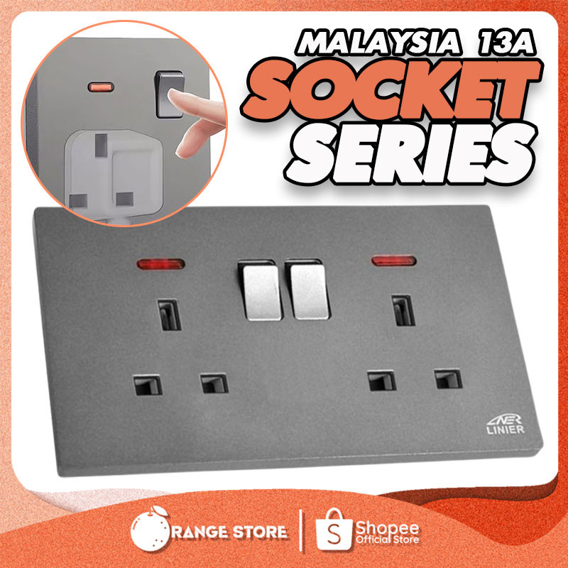 LINIER 13A Switch Socket Outlet Series Power Wall Plug ULTRA SLIM ...
