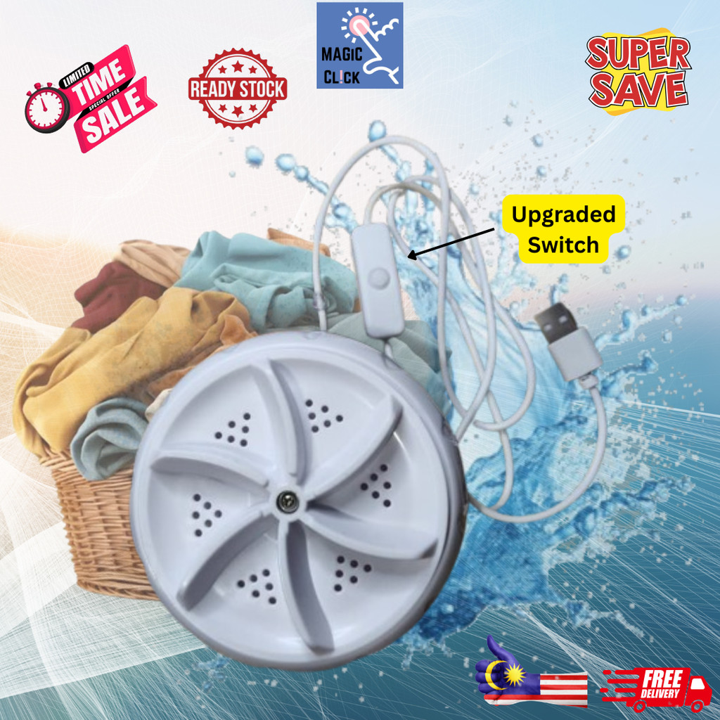 Portable USB Mini Washing Machine – Compact Turbine Washer for Clothes ...