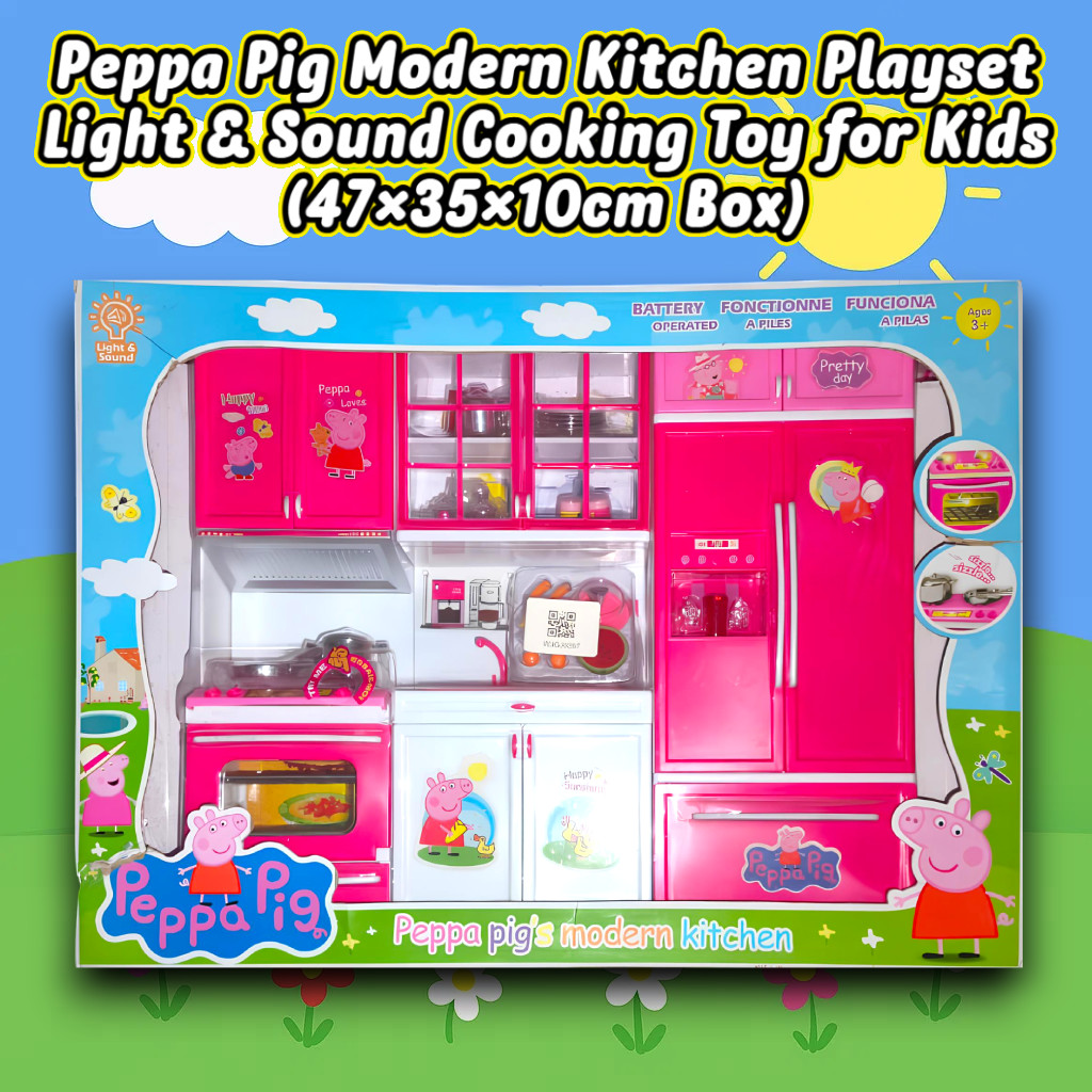 🐷 Peppa Pig Modern Kitchen Playset – Light & Sound Cooking Toy for Kids ...