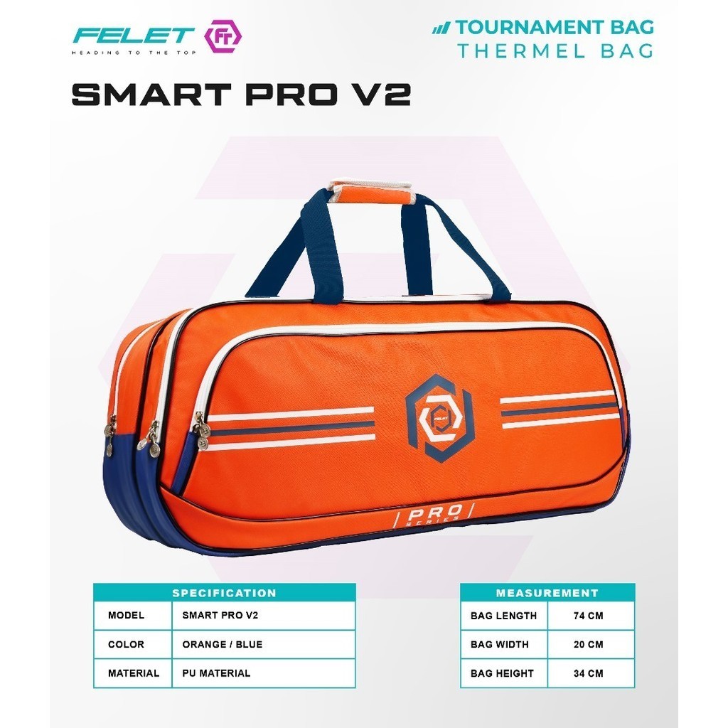 FELET SMART PRO V2 Tournament Bag Thermal Bag Badminton Bag 100% ...