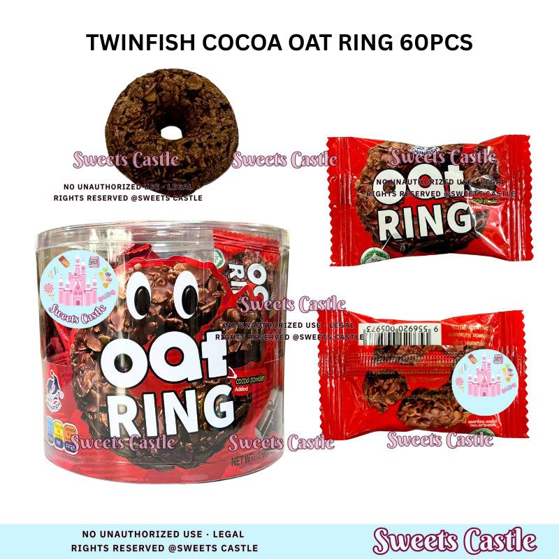 Halal Twinfish Cocoa Oat Ring 60pcs Snek Bijirin Coklat SC | Shopee ...