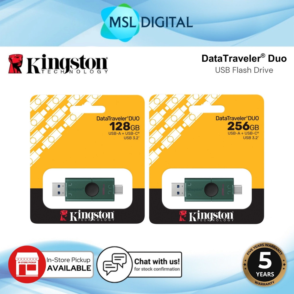 Kingston DataTraveler Duo USB Flash Drive (Gen 2) | USB 3.2 | USB-A ...