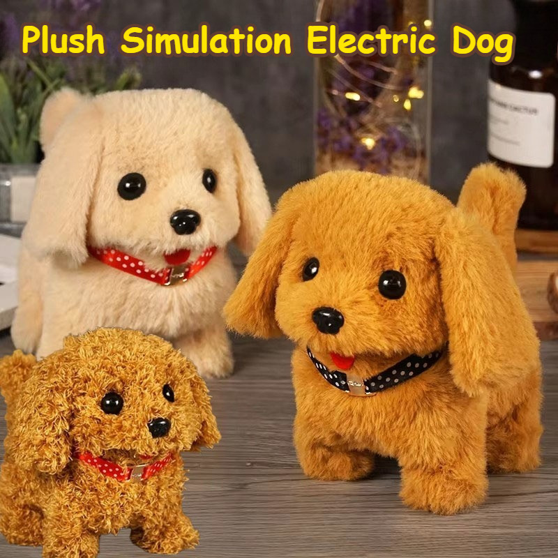 Electronic Pet Dog Toys Plush Simulation Mainan Kucing Electric Puppy ...