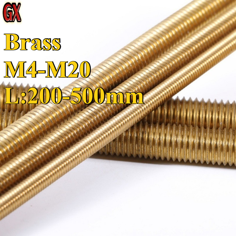 Brass Threaded Rod M4 - M20 Length 200 - 500mm High Quality Brass Stud ...