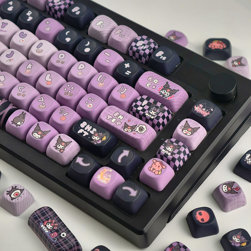 Kuromi Keycaps MOA Profile 130 Keys PBT Dye Sublimation Aula F75 F99 ...