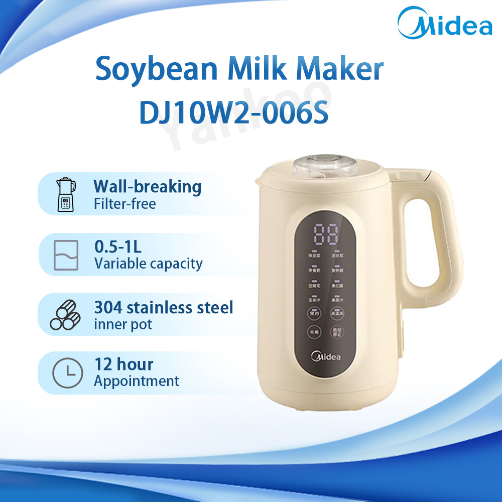 Midea Soy Milk Maker DJ10W2-006S 500mL-1000mL Variable Capacity 304 ...