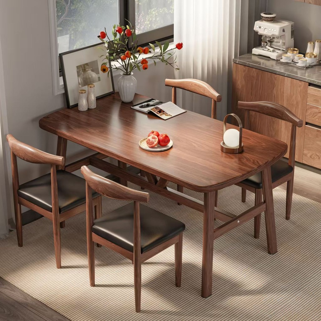 Dining table and chair set small apartment modern simple casual fast ...