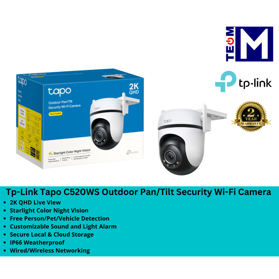 Tp-Link Tapo C520WS Outdoor Pan/Tilt Security Wi-Fi Camera | Shopee ...