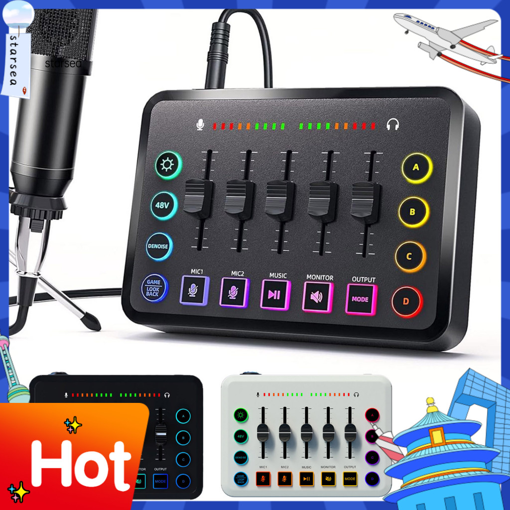 SRA ZK External Sound Card Podcast Mixer Professional Gaming Audio ...