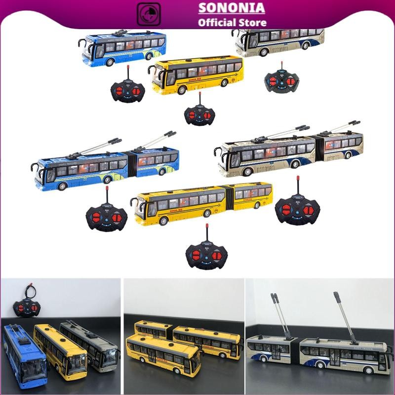 [SONONIA] Radio Remote Control Bus School Bus Model 1:32 Scale and LED ...
